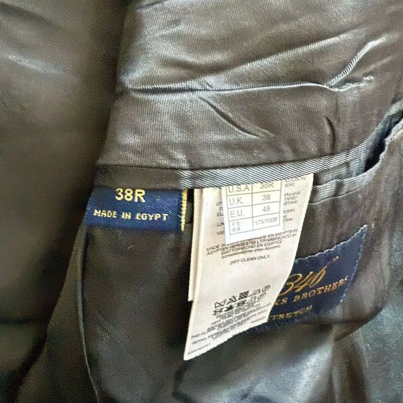 Brooks Brothers Blazer Men 346 Stretch Fit Sport Coat Adult 38R Gray Wool - Picture 6 of 8